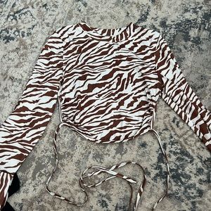 Zebra open back shirt